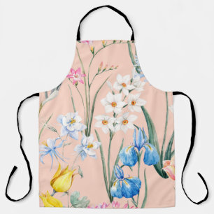 Blumenmuster der Wasserfarbe, botanische Erkrankun Schürze