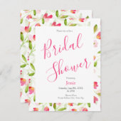 Blumenmuster der Wasserfarbe Einladung (Vorne/Hinten)