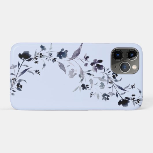 Blumenmuster der Wasserfarbe Indigo Case-Mate iP iPhone Hülle (Rückseite (Horizontal))