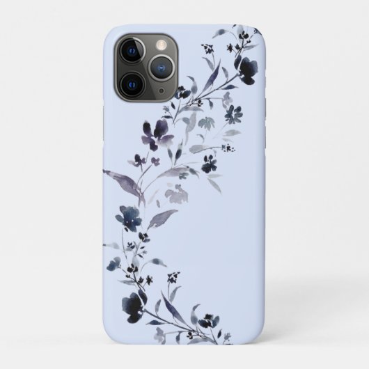 Blumenmuster der Wasserfarbe Indigo Case-Mate iP iPhone Hülle (Rückseite)