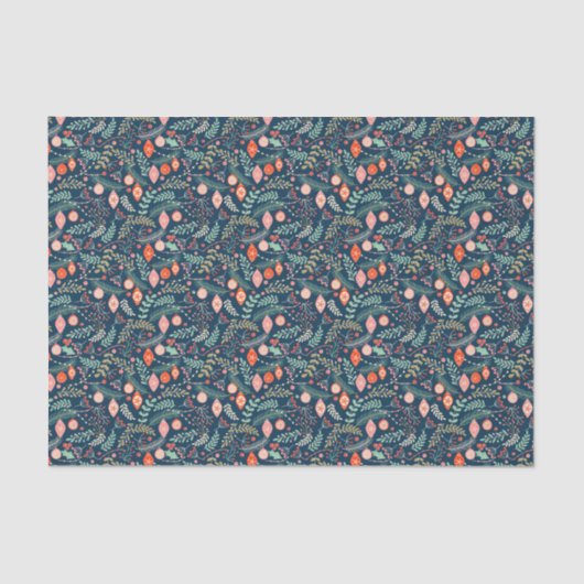 Blumenmuster der Weihnachtsverzierungs-| Seidenpapier (Vorderseite)