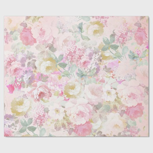 Blumenmuster des schicken Retro rosa weißen Geschenkpapier (Flach)