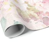 Blumenmuster des schicken Retro rosa weißen Geschenkpapier (Rolleneckpunkt)