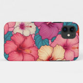 Blumenmuster des tropischen Hibiskus Case-Mate iPhone Hülle (Rückseite (Horizontal))
