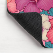 Blumenmuster des tropischen Hibiskus Mousepad (Ecke)