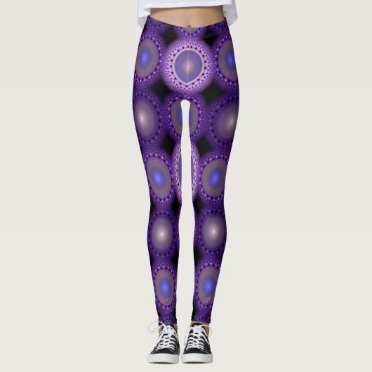 Blumenmuster des Weihnachtsgebirges Fraktal Leggings (Vorderseite)