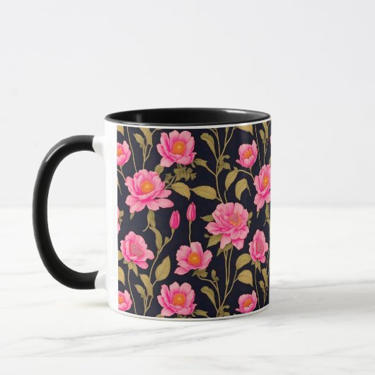 Blumenmuster-Design 24 - Kaffee-Tasse Tasse (Links)