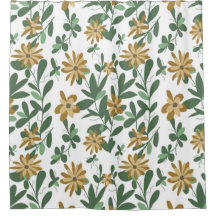 Blumenmuster Design 278 Grünes Orange