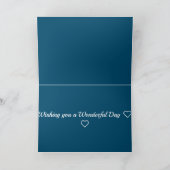 Blumenmuster-Design Blue Birthday Karte (Innenseite)