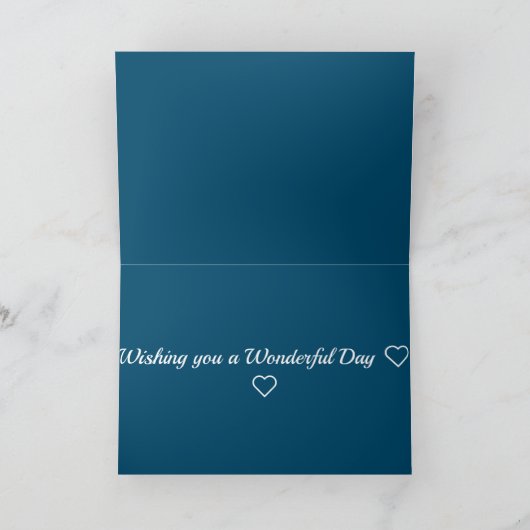 Blumenmuster-Design Blue Birthday Karte (Innenseite)