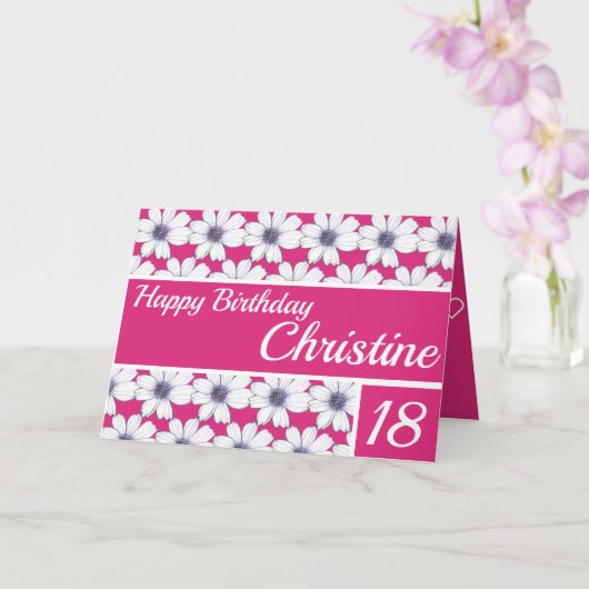 Blumenmuster-Design Fuscia Pink Geburtstag Karte (Orchidee)