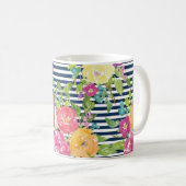 Blumenmuster-Design mit Mama und Blume Kaffeetasse (VorderseiteRechts)