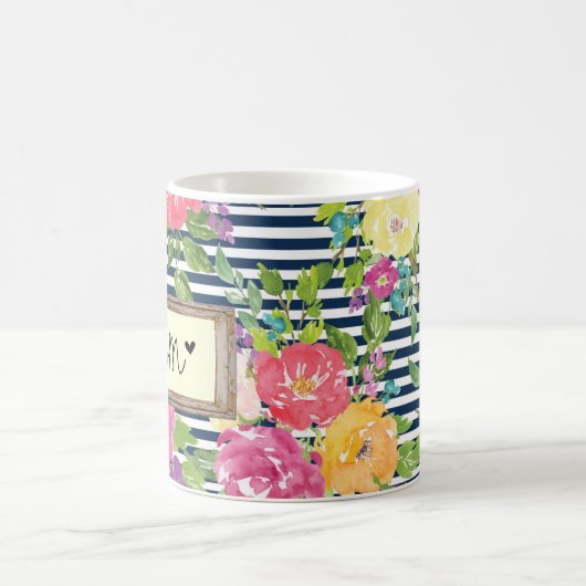 Blumenmuster-Design mit Mama und Blume Kaffeetasse (Mittel)