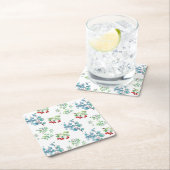 Blumenmuster-Design-Papieruntersetzer Rechteckiger Pappuntersetzer (Vor Ort)