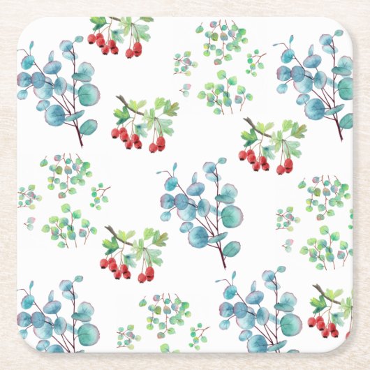 Blumenmuster-Design-Papieruntersetzer Rechteckiger Pappuntersetzer (Vorderseite)