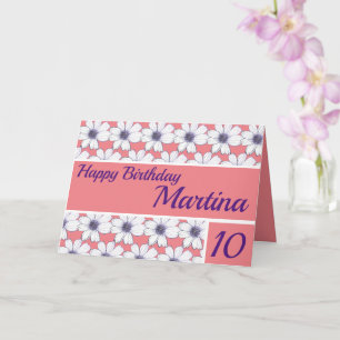 Blumenmuster-Design Pink Birthday Karte