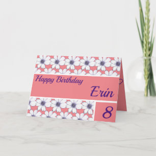 Blumenmuster Design Rosa Geburtstag Karte