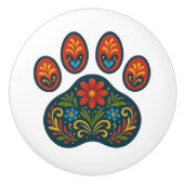 Blumenmuster DruckFolk Art Design Keramik Knock Keramikknauf (Vorderseite)