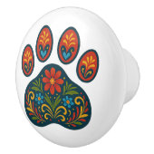 Blumenmuster DruckFolk Art Design Keramik Knock Keramikknauf (Rechts)