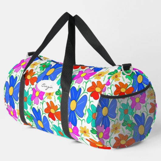 Blumenmuster Duffle Bag (Rechte Ecke)