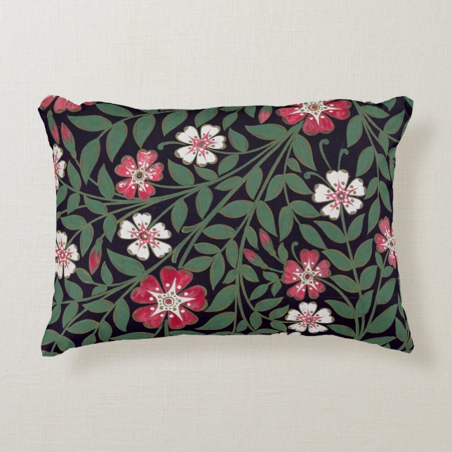 Blumenmuster durch J. Owen, 1863 Dekokissen (Vorderseite)