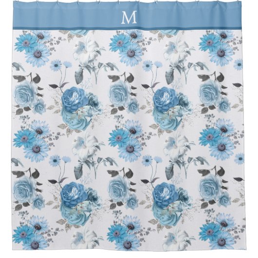 Blumenmuster Duschvorhang (Vorderseite)