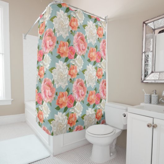 Blumenmuster Duschvorhang (Beispiel)