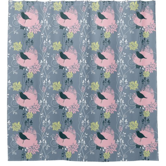 Blumenmuster Duschvorhang (Vorderseite)