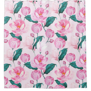 Blumenmuster Duschvorhang