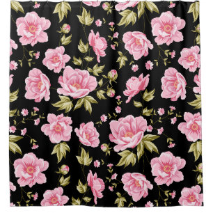 Blumenmuster Duschvorhang