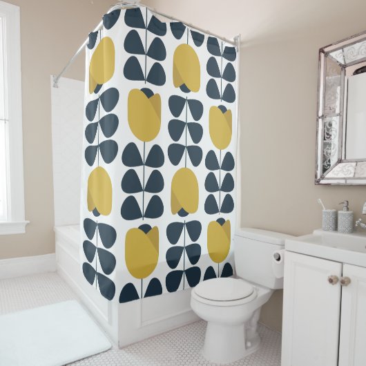 Blumenmuster Duschvorhang (Beispiel)