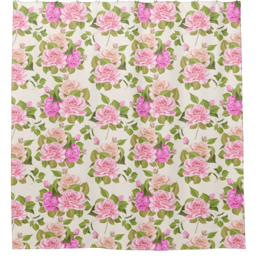 Blumenmuster Duschvorhang (Vorderseite)