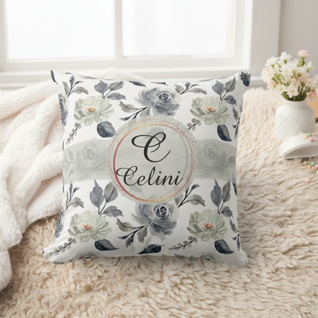 Blumenmuster: Ein Atemberaubendes Wasserfarbmuster Kissen (Personalized Floral Watercolor Throw Pillow with Elegant Seamless Pattern)