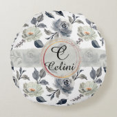 Blumenmuster: Ein Atemberaubendes Wasserfarbmuster Rundes Kissen (Vorderseite)