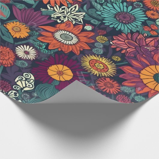 Blumenmuster, ein Bouquet farbenfroher Blume Geschenkpapier (Ecke)