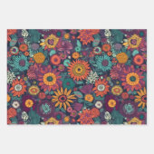 Blumenmuster, ein Bouquet farbenfroher Blume Geschenkpapier Set (Vorderseite 3)