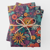 Blumenmuster, ein Bouquet farbenfroher Blume Geschenkpapier Set (Beispiel)