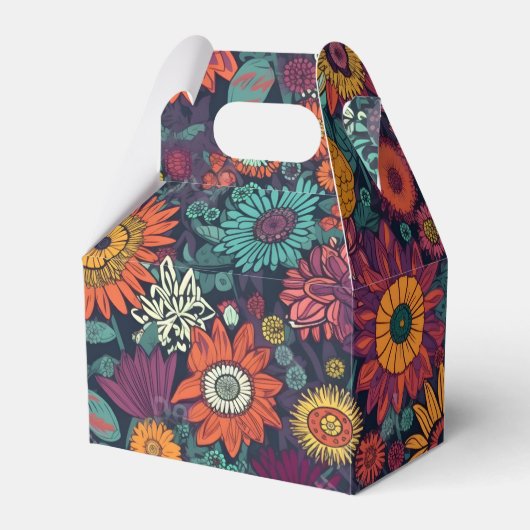 Blumenmuster, ein Bouquet farbenfroher Blume Geschenkschachtel (Vorderseite)