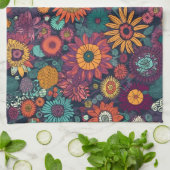 Blumenmuster, ein Bouquet farbenfroher Blume Geschirrtuch (Gefaltet)