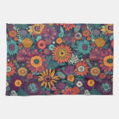 Blumenmuster, ein Bouquet farbenfroher Blume Geschirrtuch (Horizontal)