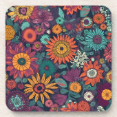 Blumenmuster, ein Bouquet farbenfroher Blume Getränkeuntersetzer (Vorderseite)