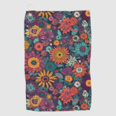 Blumenmuster, ein Bouquet farbenfroher Blume Golfhandtuch (Vorderseite)