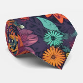 Blumenmuster, ein Bouquet farbenfroher Blume Krawatte (Gerollt)