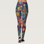 Blumenmuster, ein Bouquet farbenfroher Blume Leggings (Rückseite)