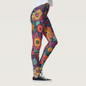 Blumenmuster, ein Bouquet farbenfroher Blume Leggings (Rechts)