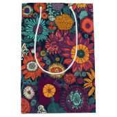 Blumenmuster, ein Bouquet farbenfroher Blume Mittlere Geschenktüte (Vorderseite)