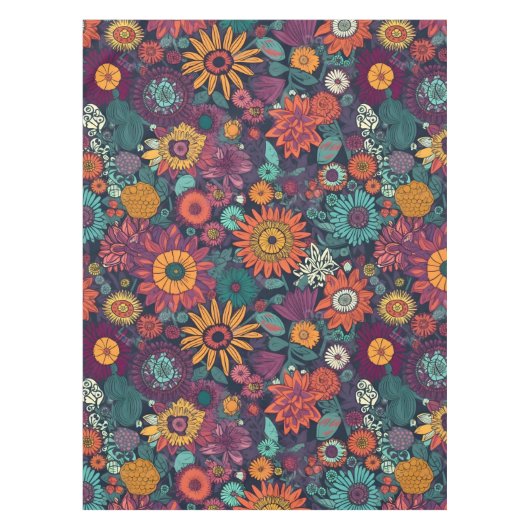 Blumenmuster, ein Bouquet farbenfroher Blume Tischdecke (Vorderseite)