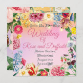 Blumenmuster Einladung (Vorne/Hinten)
