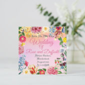 Blumenmuster Einladung (Stehend Vorderseite)
