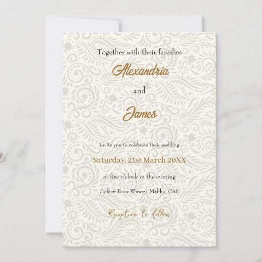 Blumenmuster Einladung (Vorderseite)